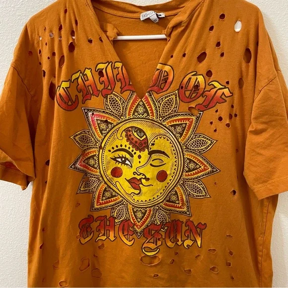 Fashion nova child of the sun shirt orange medium - Picture 5 of 5